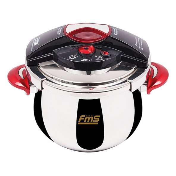 FMS 3010 6Lt Akıllı Matik Düdüklü Çelik Tencere Kırmızı Pembe Mor - Resim 2