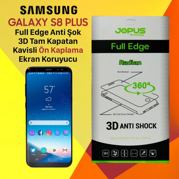 Jopus Samsung S8 Plus Ön Yüz Kapatan Ekran Koruyucu film kılıf
