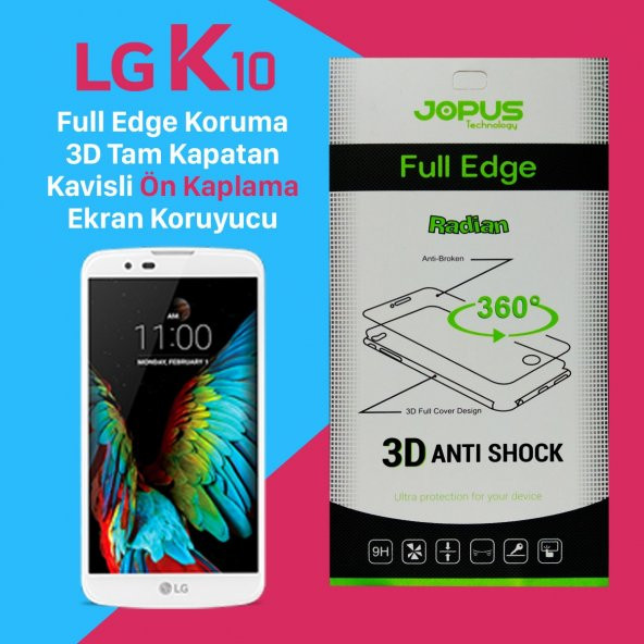 Jopus LG K10 Ön Yüz Tam Kapatan Ekran Koruyucu Film Kılıf