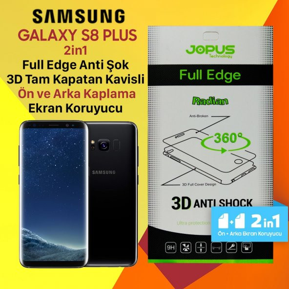 Jopus Samsung S8 Plus 2in1 Ön + Arka 3D Tam Kapatan Film Kılıf