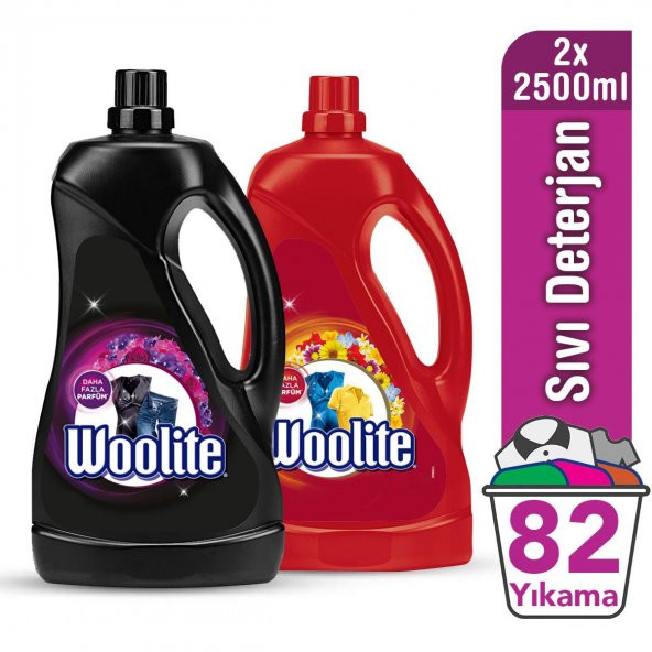 Woolite Koyu ve Canlı Renkler 2x2500 ml Sıvı Çamaşır Deterjanı