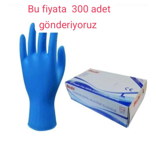 BEYBİ, MAVİ NİTRİL, PUDRASIZ ,300 ADETB MUAYENE ELDİVENİ