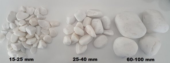 Beyaz Dolomit Taş 1 Kg 1,5-2,5 Cm Beyaz Dolamit Taşı Dere Taşı Çakıl Taşı Doğal Taş Bahçe Süs Taşı Dekor Taşı Dekoratif Taş - 2