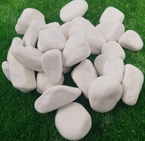 Beyaz Dolomit Taş 5 Kg 2,5-4 Cm Beyaz Süs Taşı Dekorasyon Taşı Çakıl Taşı Doğal Taş Bahçe Taşı Dekor Taşı Dolamit Taş Dere Taşı - 6