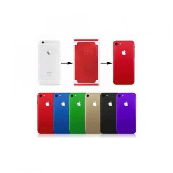 iPhone 6-6s Kılıf Arka Yan Full Renkli Sticker Kaplama Siyah