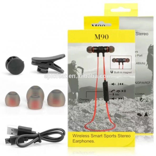 M90 Manyetik Mıknatıslı Spor Mikrofonlu Kablosuz Bluetooth Kulaklık