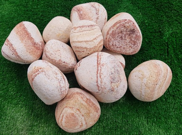 Sarı Çizgili Dolomit Taş 5 Kg 6-10cm Dekorasyon Taşı Bahçe Taşı Dekor Taşı Dolamit Taş Dere Taşı Renkli Taş - 3