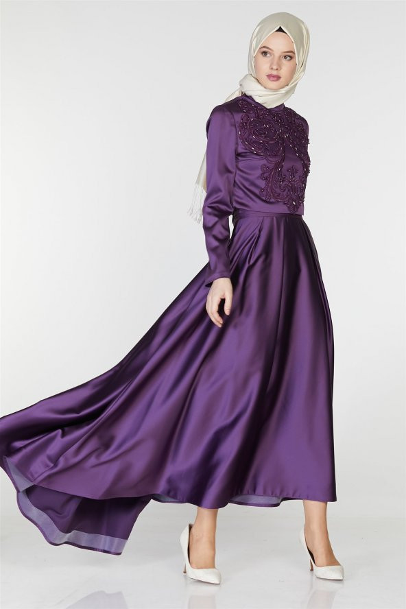 Tuğba Abiye Takım-Mor M5142-19 - 2