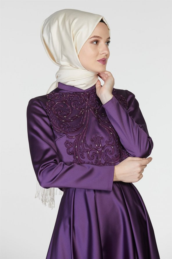 Tuğba Abiye Takım-Mor M5142-19 - 3