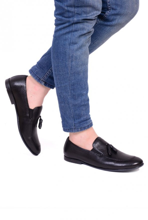 Detector Siyah Hakiki Deri Corcik Erkek Casual Ayakkabı