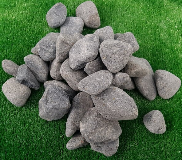Siyah Bazalt Dolomit Taşı 25 Kg 2,5-4  Süs Taşı Dekor Taşı Tamburlu Taş Süsleme Taşı Dekorasyon Taşı Çakıl Taşı Bahçe Taşı - 2