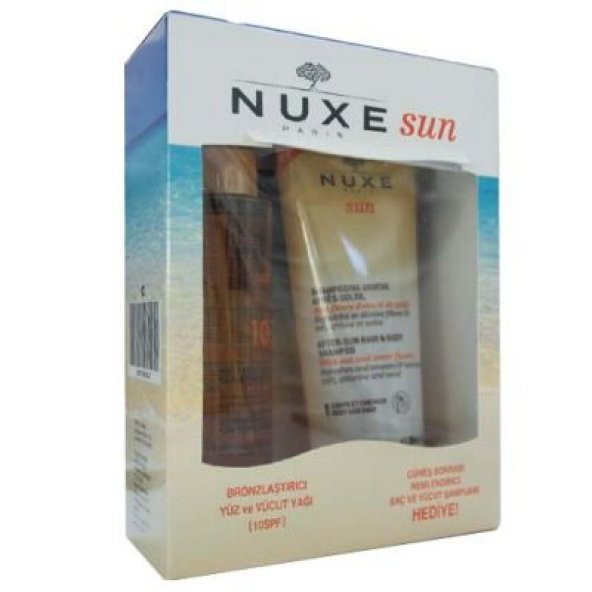Nuxe Bronzlaştırıcı Yüz ve Vücut Yağı Spf10 150ml + Güneş Sonrası Nemlendirici Şampuan Hediye