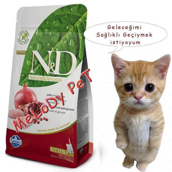 N&D Tahılsız Tavuk&Nar Kıtten Yavru Kedi Maması 1,5 Kg