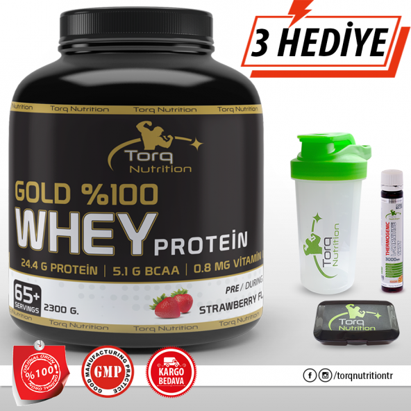 Torq Gold Whey Protein Tozu 2300 Gr Çilek Aromalı SKT: 11/2020