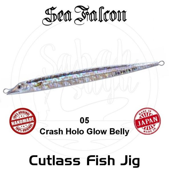 Sea Falcon Cutlass Fish Jig 230Gr. 05 Crash Holo Glow Belly