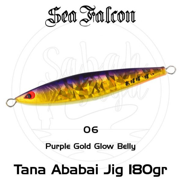 Sea Falcon Ababai Jig 180gr 06 Purple Gold Glow Belly