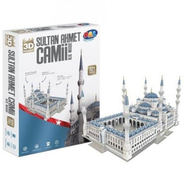3D Puzzle Sultan Ahmet Camii 321 Parça Pal Oyuncak 100 Orijinal