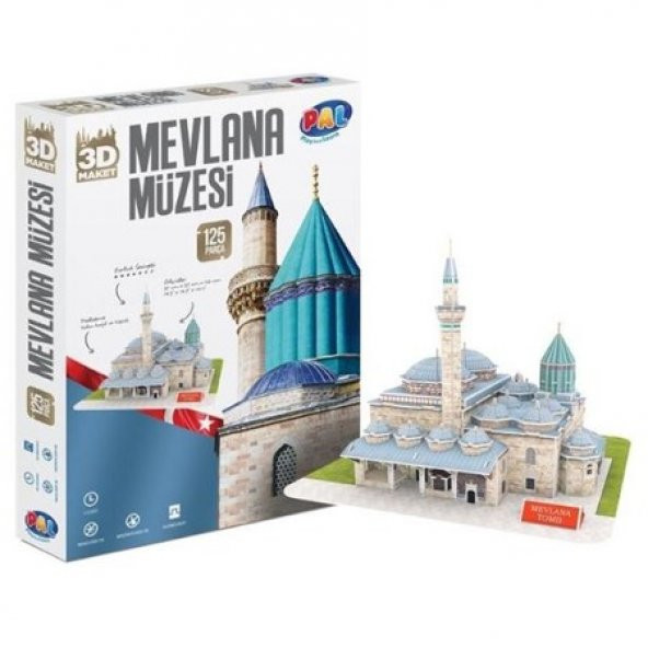 3D Maket Mevlana Müzesi 125 Parça Puzzle Lisanslı Pal Oyuncak
