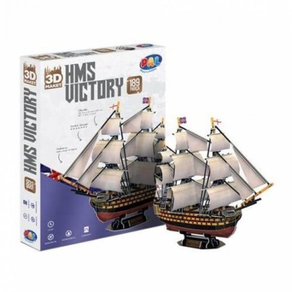 HMS Victory Gemisi 189 parça 3D Maket Puzzle 100 Orijinal