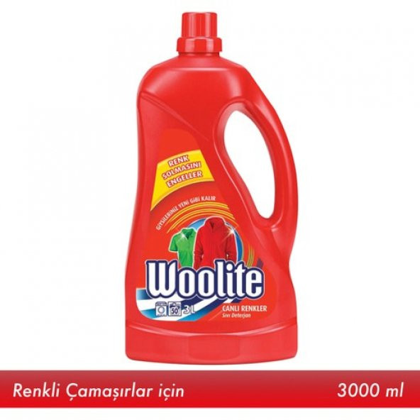 Woolite Hassas Çamaşır Deterjanı 3000ml Renkliler için