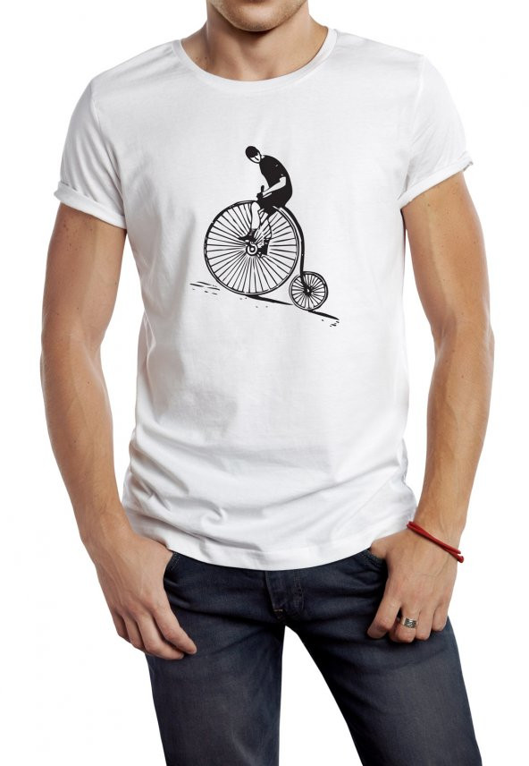 Bisiklet Temalı Özel Tasarım Erkek Tişört