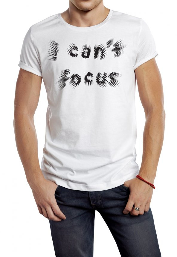 I Cant Focus Temalı Erkek Tişört