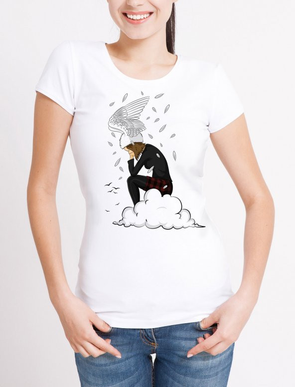 Melek Temalı Bayan Tişört