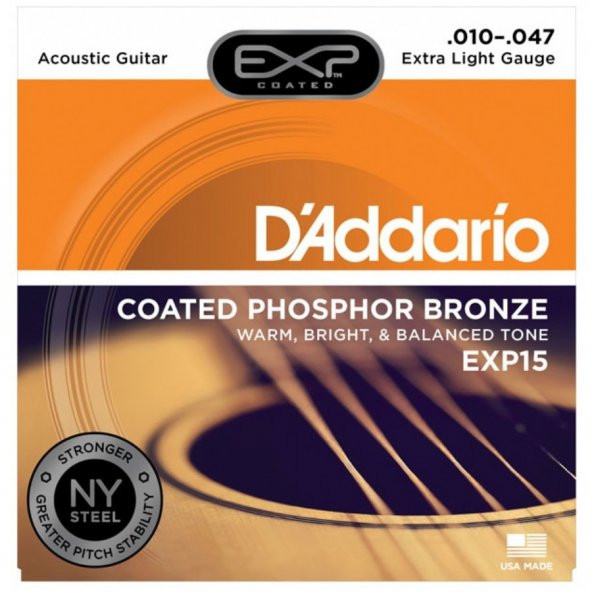 DADDARIO EXP15 Akustik Tel Set Coated Extra Light (010) - Dadario