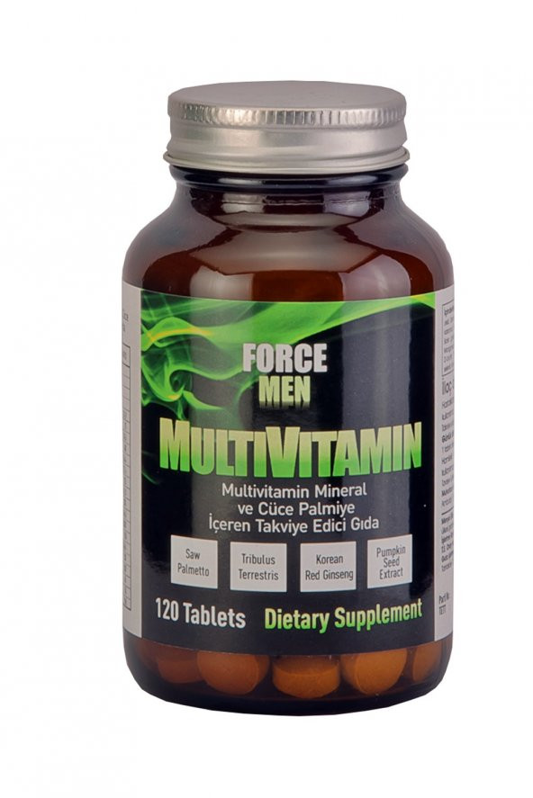 Force Men Multivitamin Saw Palmetto,Kırmızı kore Ginsengi 120 Tablet