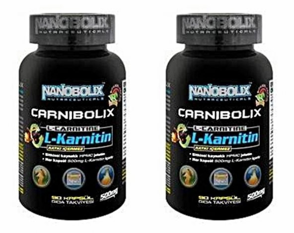 Nanobolix Carnibolix L-Karnitin 500 mg''90 Kapsül-2 kutu
