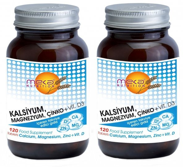 Meka Calcium Magnesium Zinc Vitamin D 120 Tablet 2 kutu