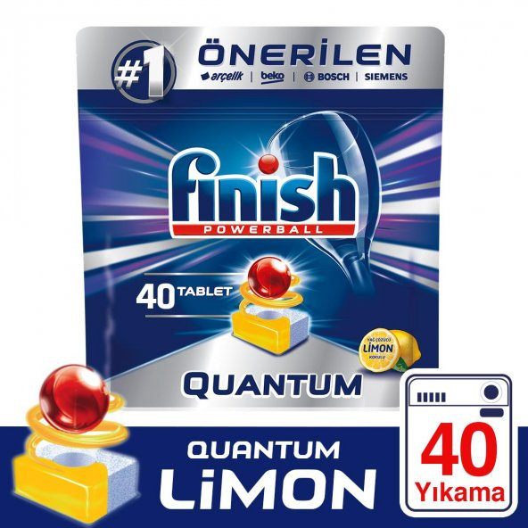 Finish Quantum 40 Tablet Bulaşık Makinesi Deterjanı Limon