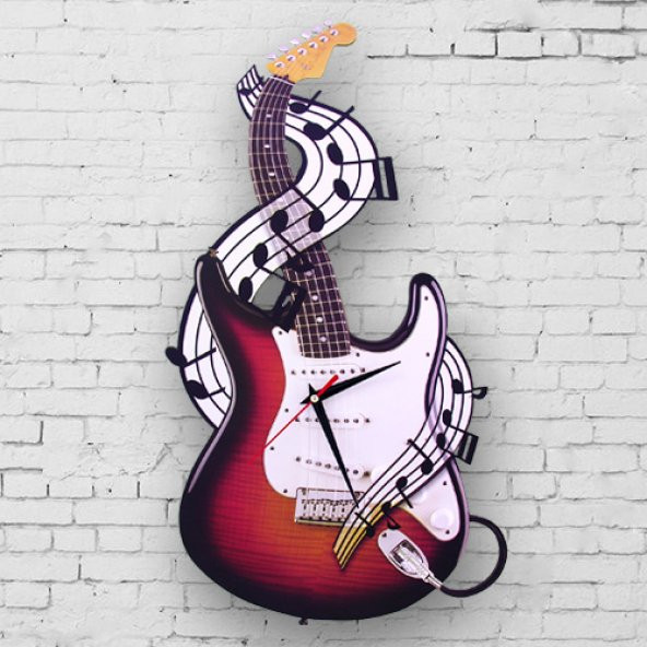 Dekoratif Gitar Duvar Saati