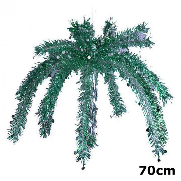 Metalize Palmiye Tavan Süsü Yeşil 70cm