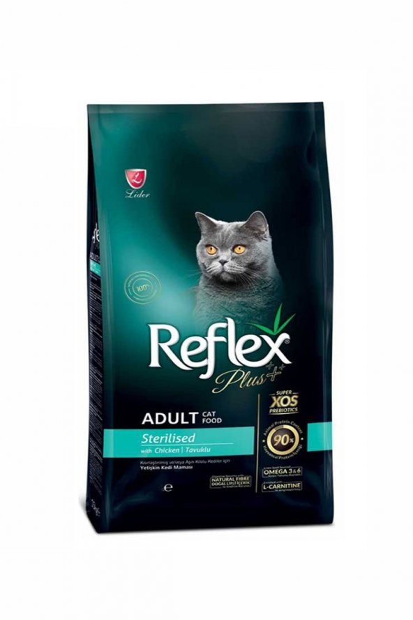 Reflex Plus Kısırlaştırılmış Tavuklu Yetişkin Kedi Maması 15 Kg
