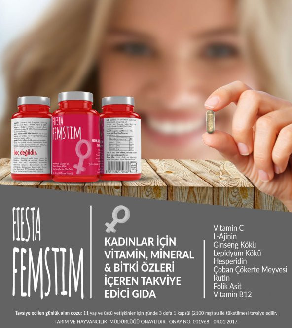 Fiesta Femstım Kadınlar İçin Takviye Gıda (30 Bitkisel Kapsül) - 2