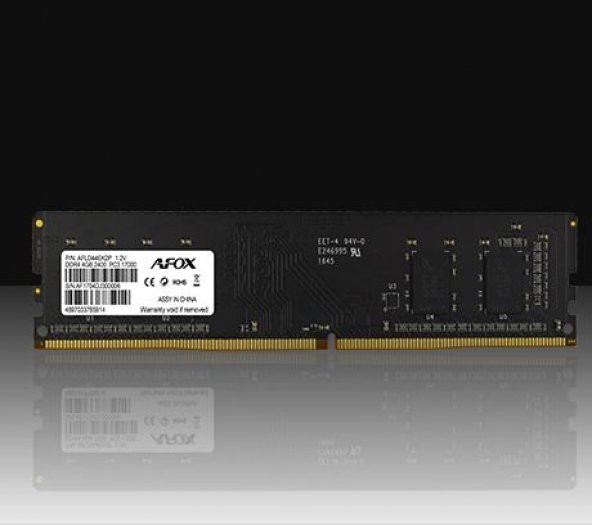 AFOX 4GB 2400MHz DDR4 Value PC Kutulu RAM AFLD44EK2P