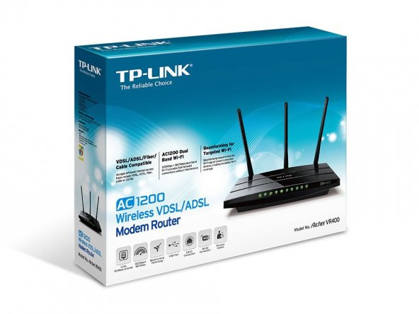 TP-LINK 1200Mbps Kablosuz ADSL2+ VDSL ADSL Modem/Router ARCHER-VR400 - 6