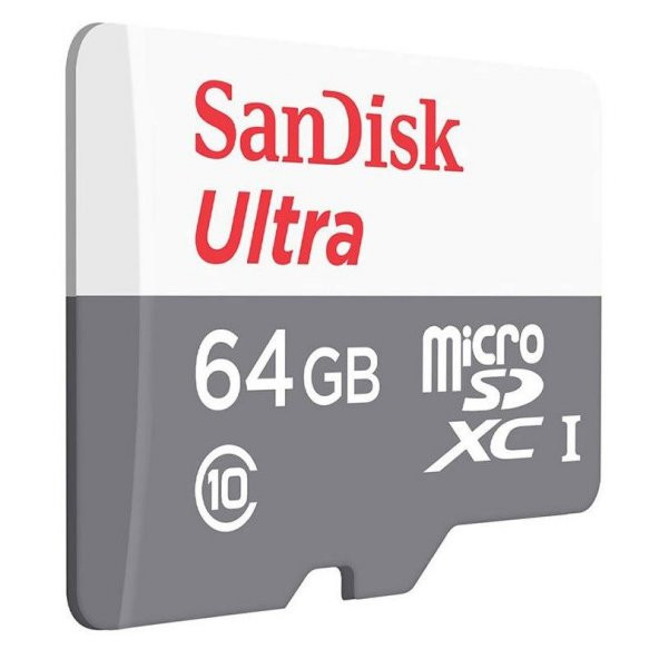 SANDISK 64GB Ultra mSDXC 80MB/s Class 10 UHS-I Micro SD Kart SDSQUNS-064G-GN3MN