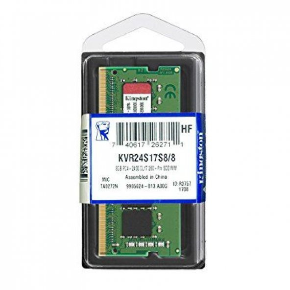 KINGSTON 8GB 2400MHz DDR4 Notebook Ram KVR24S17S8-8