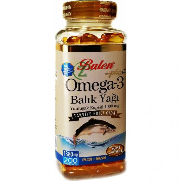 Balen Omega 3 Balık Yağı Balık Yağı Hapı 200 Softge