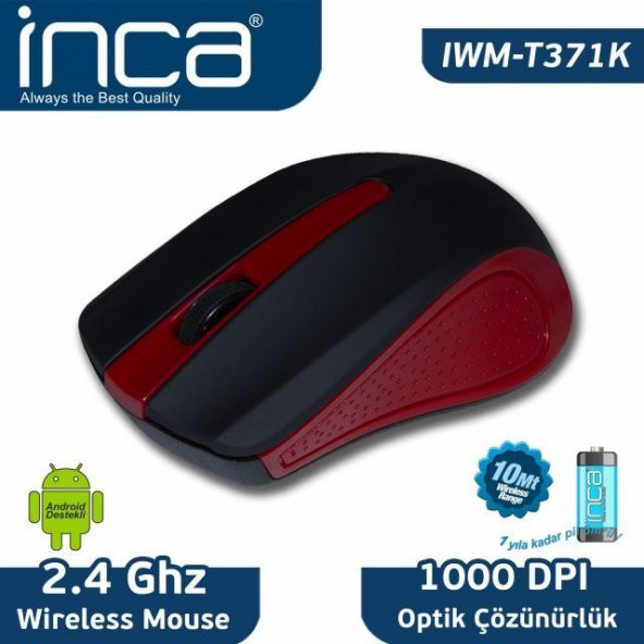 Inca IWM-T371K Kablosuz Kırmızı Mouse