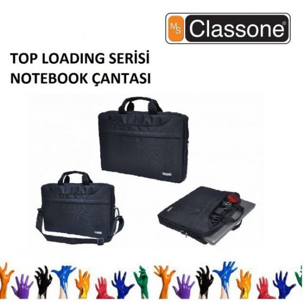 Classone TL2561 15,6 Uyumlu Toploading Serisi Notebook Çantası Siyah Renk
