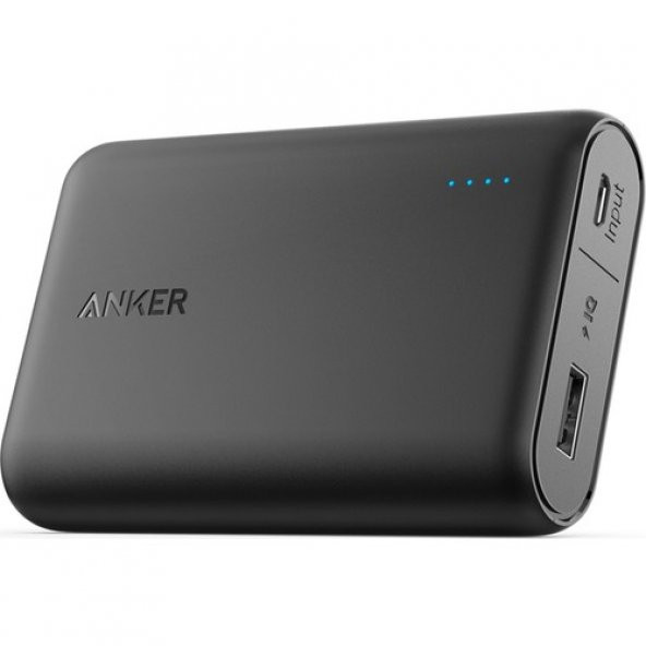 Anker PowerCore 10000 Taşınabilir Şarj Cihazı PowerBank Siyah - Anker Micro Usb Kablosu ve Seyahat Çantalı