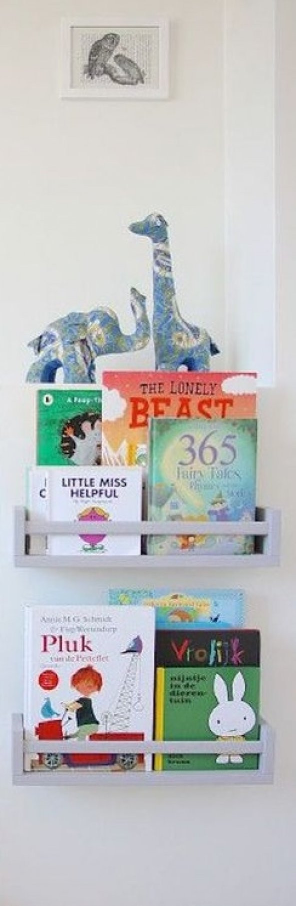 Ceebebek Ahşap Duvar Raf Bebek Çocuk Odası Montessori Gri Kitaplık 2GRI40 Ücretsiz Kargo