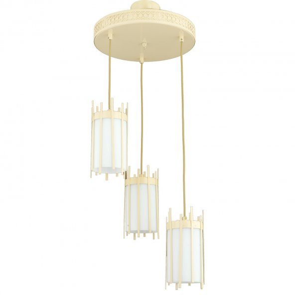 Trendylight Bukre 3 Lü Krem Renkli Sarkıt Avize