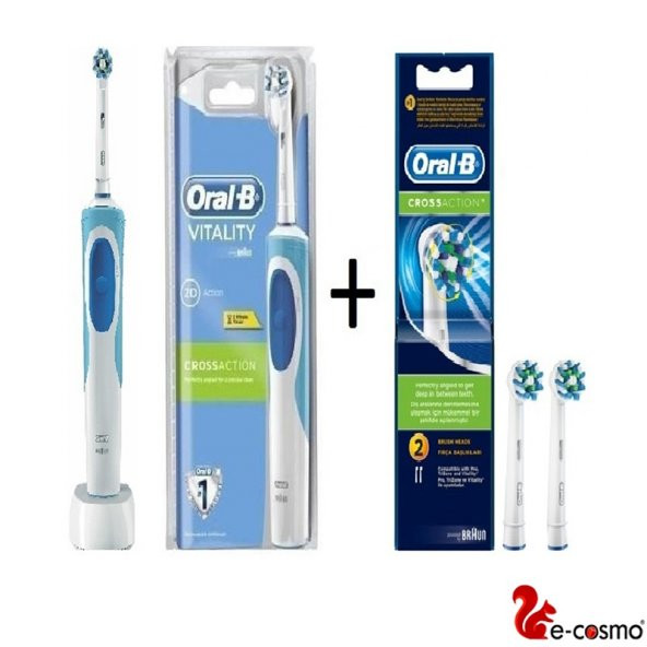 Oral-B Vitality Cross Şarjlı Diş Fırçası + 2Li Oral B Cros Yedek