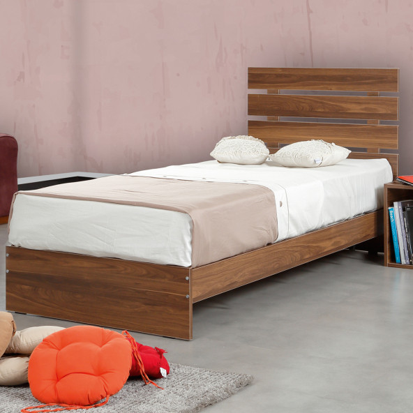 Huga Tek Kişilik 120x200 Karyola, Ceviz - 2