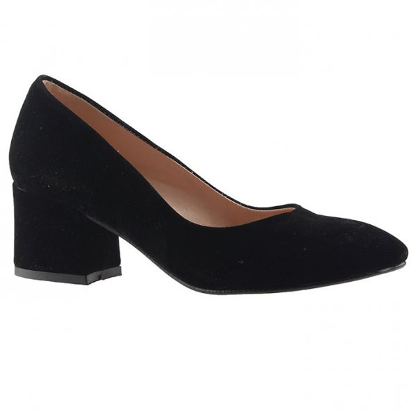 Ayakland 312 Siyah Günlük 5,5 Cm Topuk Bayan Klasik Süet Ayakkabı
