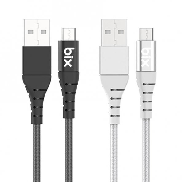 Bix Ultra Güçlendirilmiş USB Micro Data Şarj Kablosu BX-MC01C